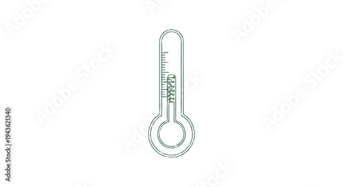 Simple Line Art Illustration of a Thermometer.