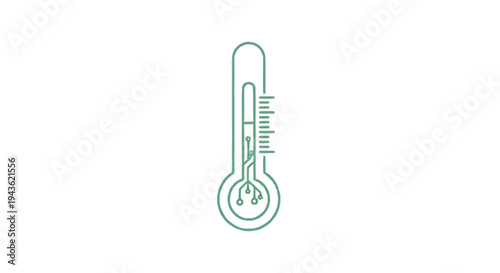Simple Line Art Illustration of a Thermometer.
