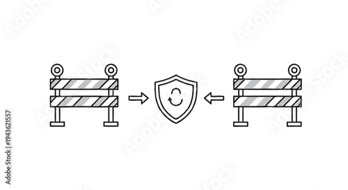 Security Barrier Protection Shield Symbol.