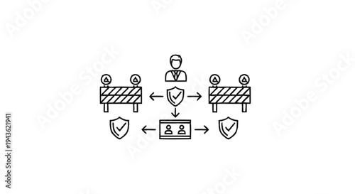 Security protocol and network access control illustration.