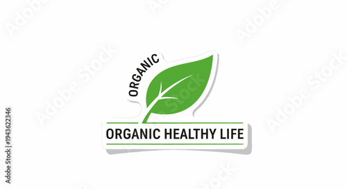 Green leaf organic healthy life logo.