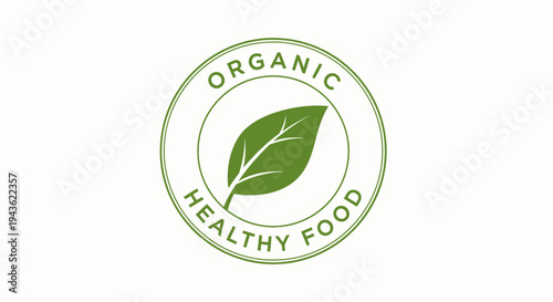 Organic Healthy Food Green Leaf Logo.