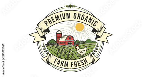 Premium Organic Farm Fresh Logo.