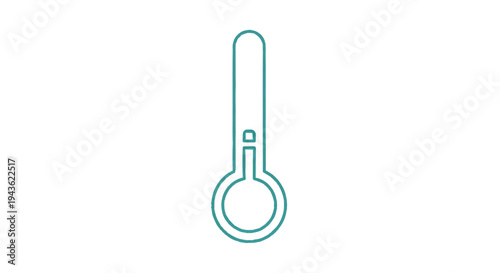 Simple Line Art Icon of a Thermometer Symbol.