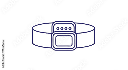 Simple Line Art Icon of a Belt Buckle and Strap.