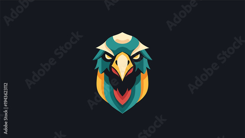 Stylized Eagle Head Emblem with Vibrant Colors.