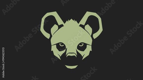 Stylized Geometric Hyena Face Logo Design.