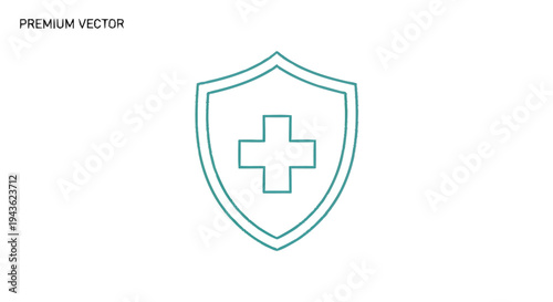 Shield with Medical Cross Symbol for Health Protection.