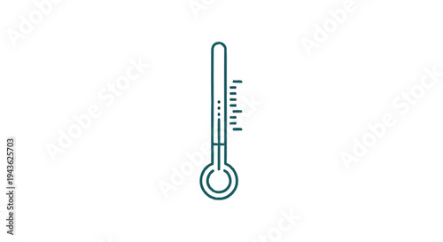 Simple Line Art Thermometer Icon for Temperature Measurement.