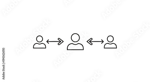 Social Distancing Icon Representing People Maintaining Space.