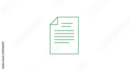 Simple Line Art Icon of a Document or Paper.