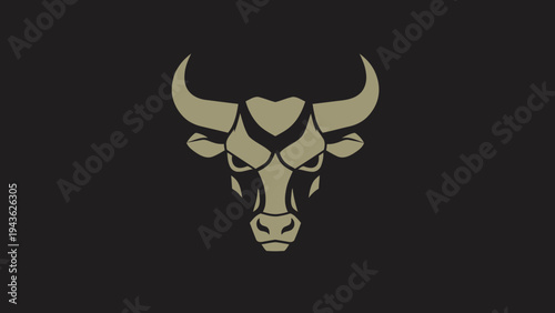 Stylized Bull Head Emblem with Strong Features.