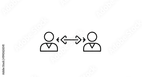 Social Distancing Icon Representing Personal Space Between Two People.