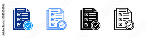 Validity Multiple Style Icon Set Vector 