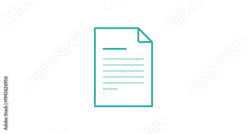 Simple Line Art Icon of a Document or Paper.