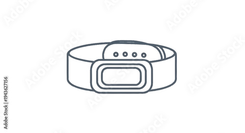Simple Line Drawing of a Belt Buckle and Strap.