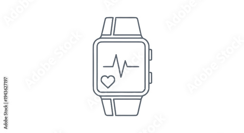 Smartwatch Displaying Heart Rate and EKG Line.