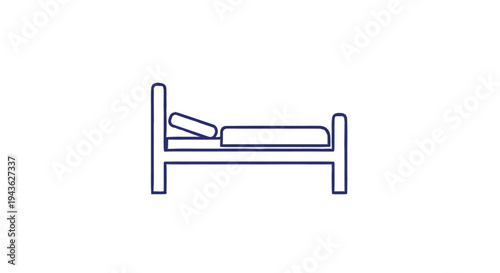 Simple Line Art Illustration of a Hospital Bed.
