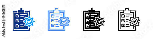 Management Multiple Style Icon Set Vector 