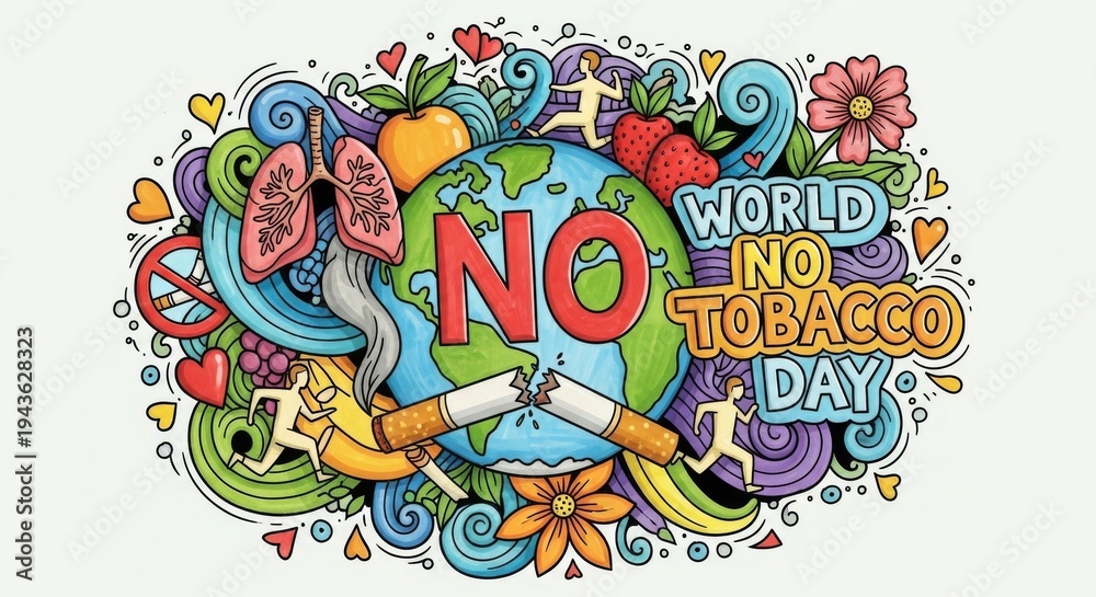 Fototapeta premium Creative Illustration for World No Tobacco Day Awareness Campaign