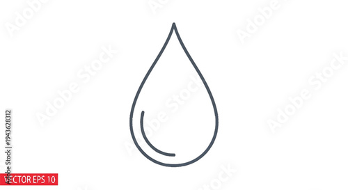 Simple Outline of a Water Droplet Icon.