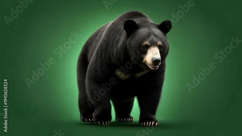 Majestic bear walking through a green forest backdrop