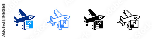 Freight Multiple Style Icon Set Vector 