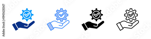 Service Multiple Style Icon Set Vector 