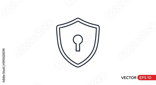 Shield Icon with Keyhole Symbol for Security and Protection.