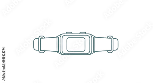 Simple Line Drawing of a Digital Wristwatch.