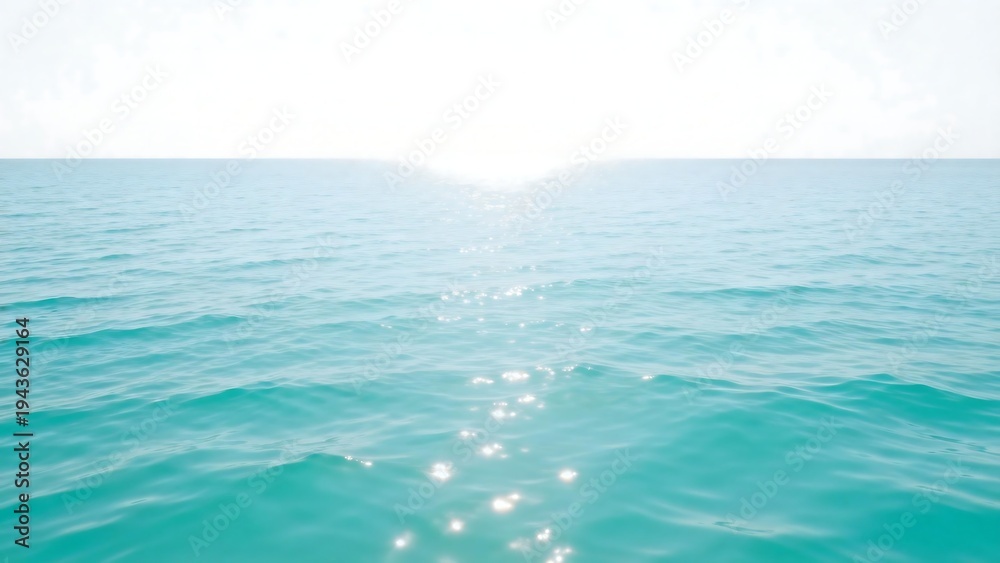 Fototapeta premium Calm blue ocean with sunlight reflection