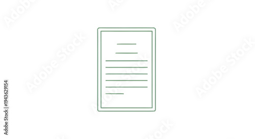 Simple Line Drawing of a Document or Paper.