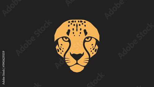 Stylized Cheetah Face Logo Design Vector Art.