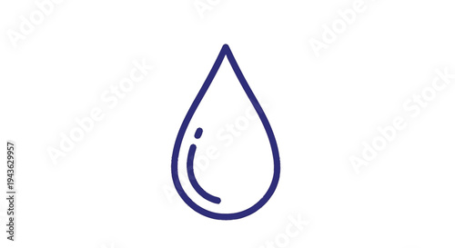 Simple Outline of a Water Droplet Icon.