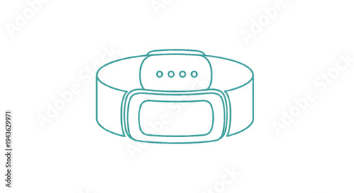 Simple Line Drawing of a Fitness Tracker Band.
