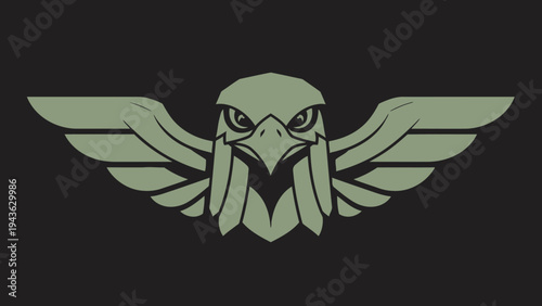 Stylized Eagle Wings Emblem Graphic Design.