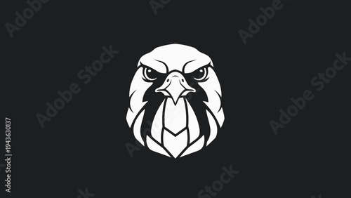 Stylized Falcon Head Emblem Graphic Design.