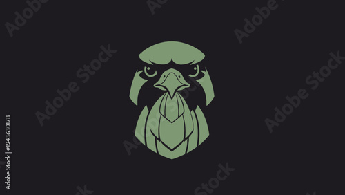 Stylized Falcon Head Emblem on Dark Background.