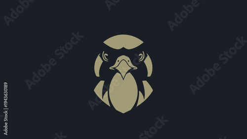 Stylized Falcon Head Emblem with Dark Background.