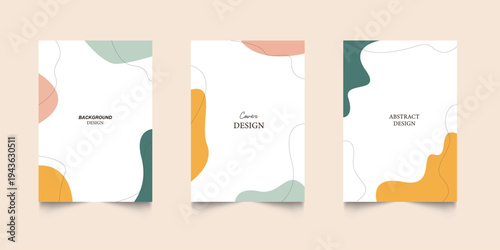 Background template with copy space for text and images design by abstract colored shapes, line arts. Social media stories and post creative template set