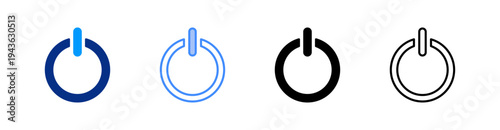 Shutdown Multiple Style Icon Set Vector 