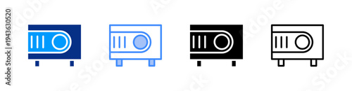 Projector Multiple Style Icon Set Vector 