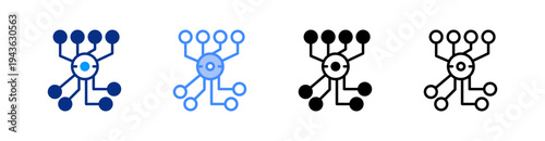 Server Multiple Style Icon Set Vector 