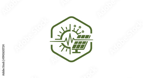 Solar energy technology and innovation symbol.