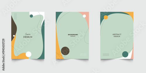 Background template with copy space for text and images design by abstract colored shapes, line arts. Social media stories and post creative template set