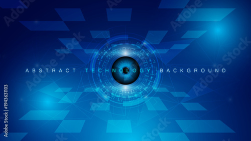 Digital Cyber Eye on Abstract Technology Background