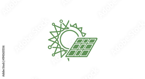 Solar Energy Technology Icon Representing Renewable Power.