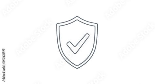Shield with Check Mark Icon Symbolizing Security and Protection.