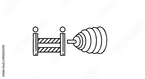 Simple Line Drawing of a Rattle Toy.