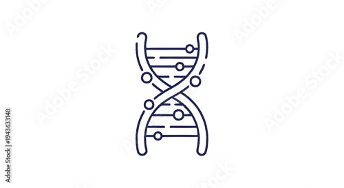Stylized DNA Double Helix Structure Icon.